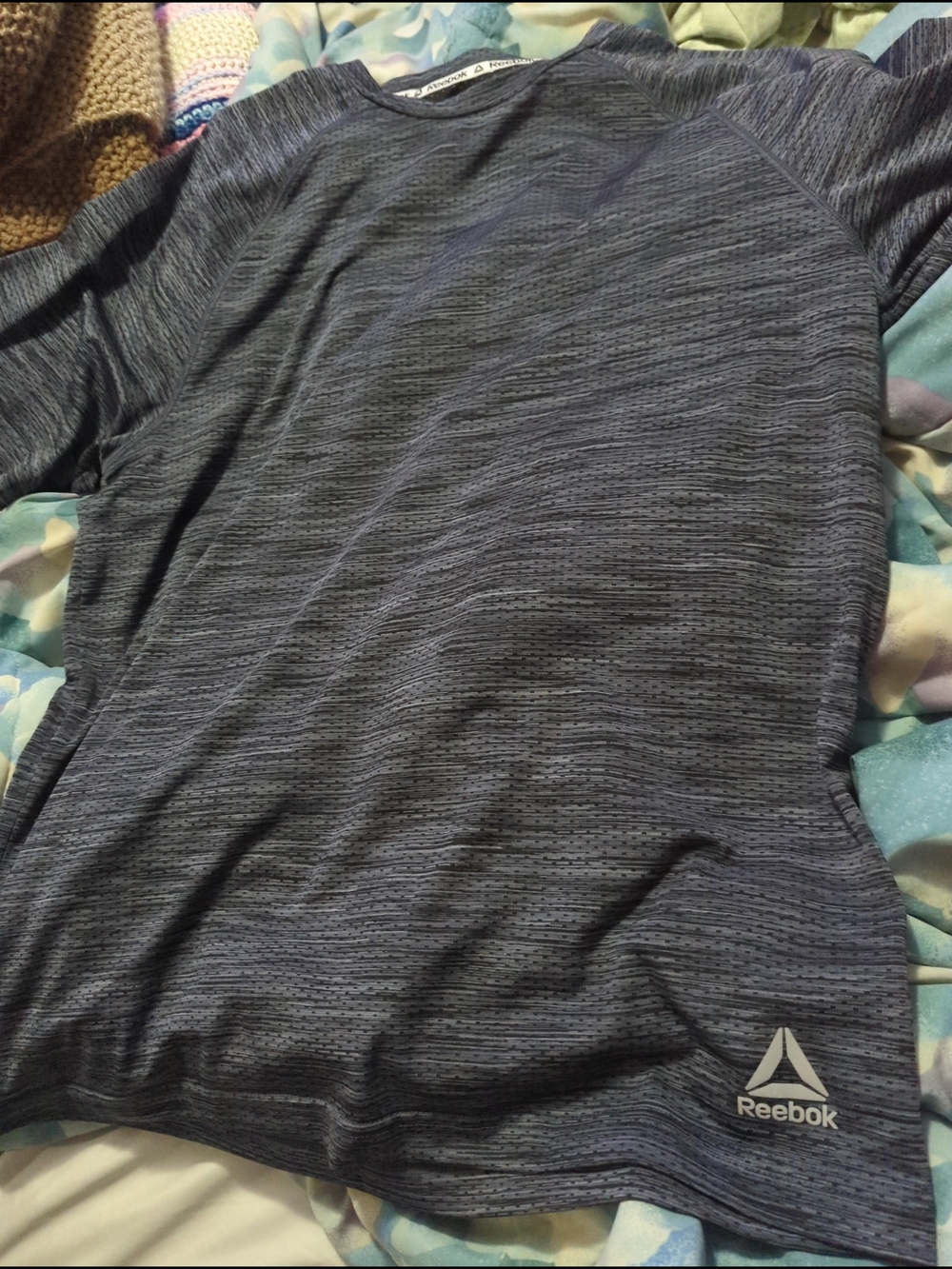 Reebok Men’s Gray Heathered Short Sleeve Performance Top